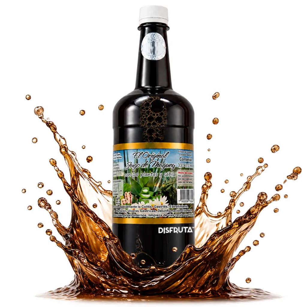 Jugo de Maguey Silvestre y Sábila 1LT Splash.webp