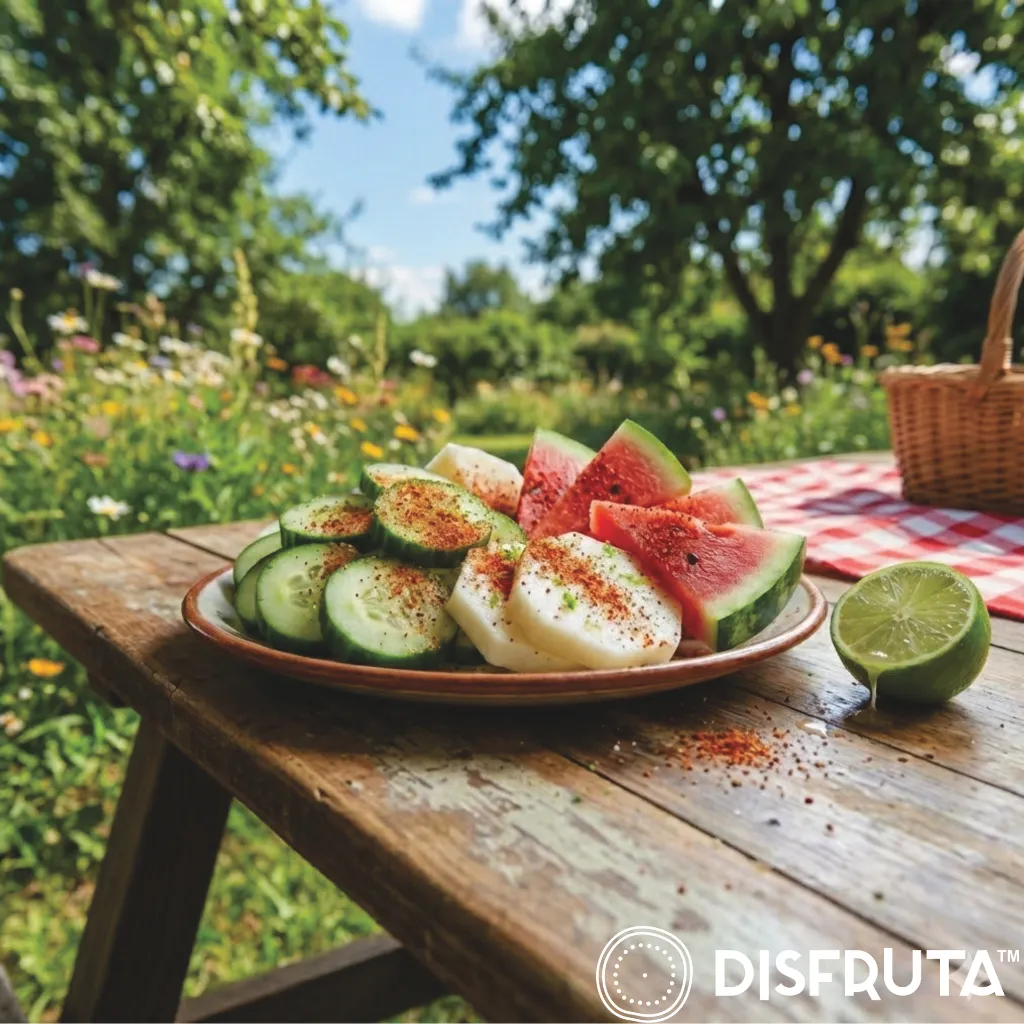 Mesa de Campo Rodajas Sandía Pepino Jicama & Chile Disfruta™.webp