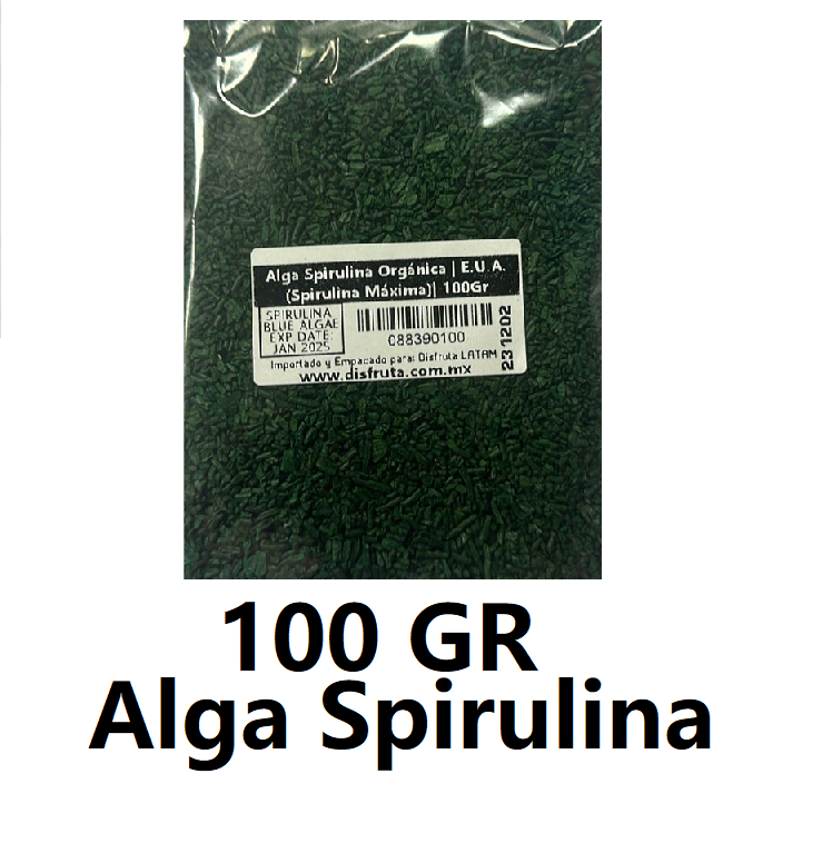 Alga Spirulina Orgánica | CAT 1 | TerraMater®  | E.U.A. | Pack 100Gr                                                                               