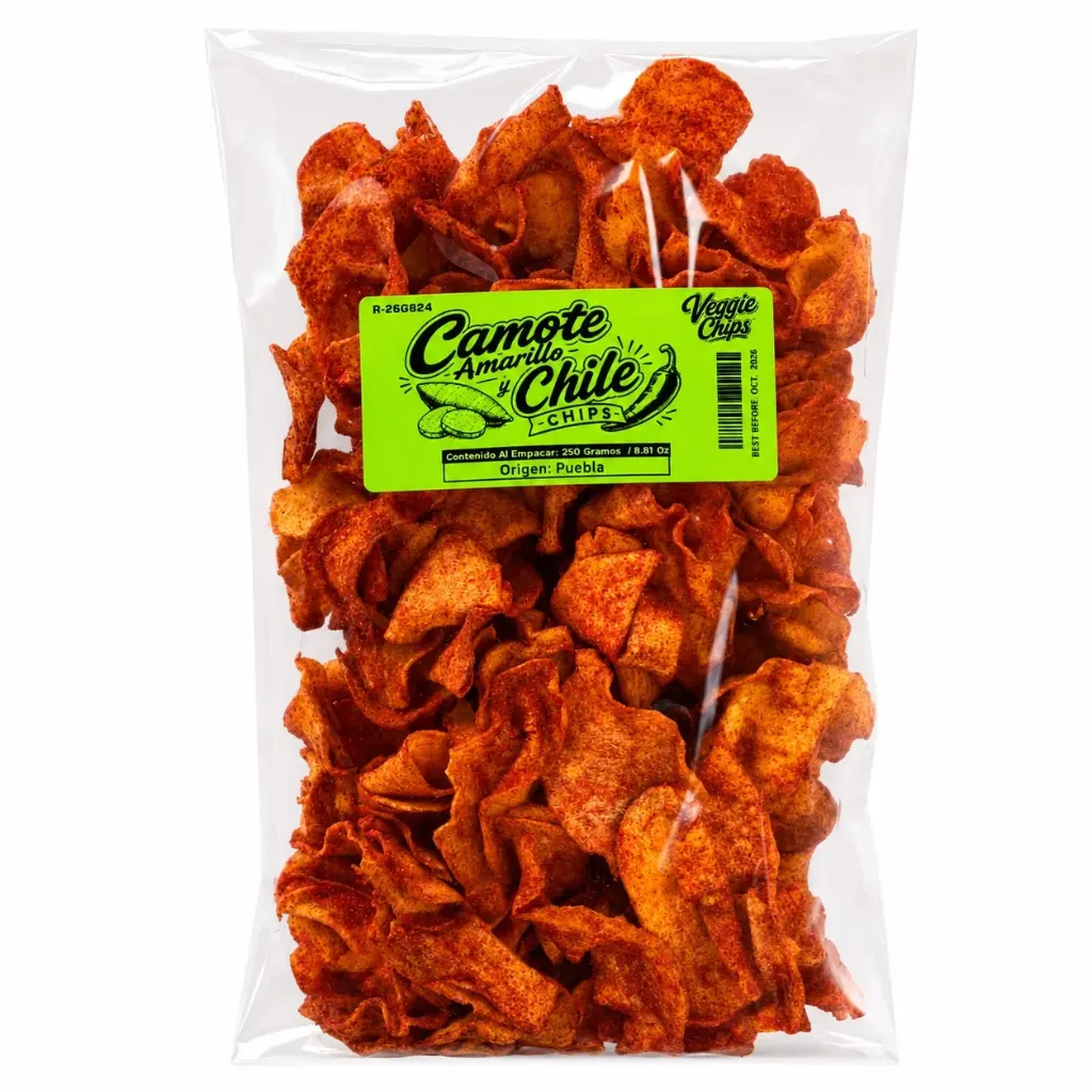Chilli Spiced Sweet Potatoe Chips  | Veggie Chips |  Puebla | Pack 8.81Oz                                              