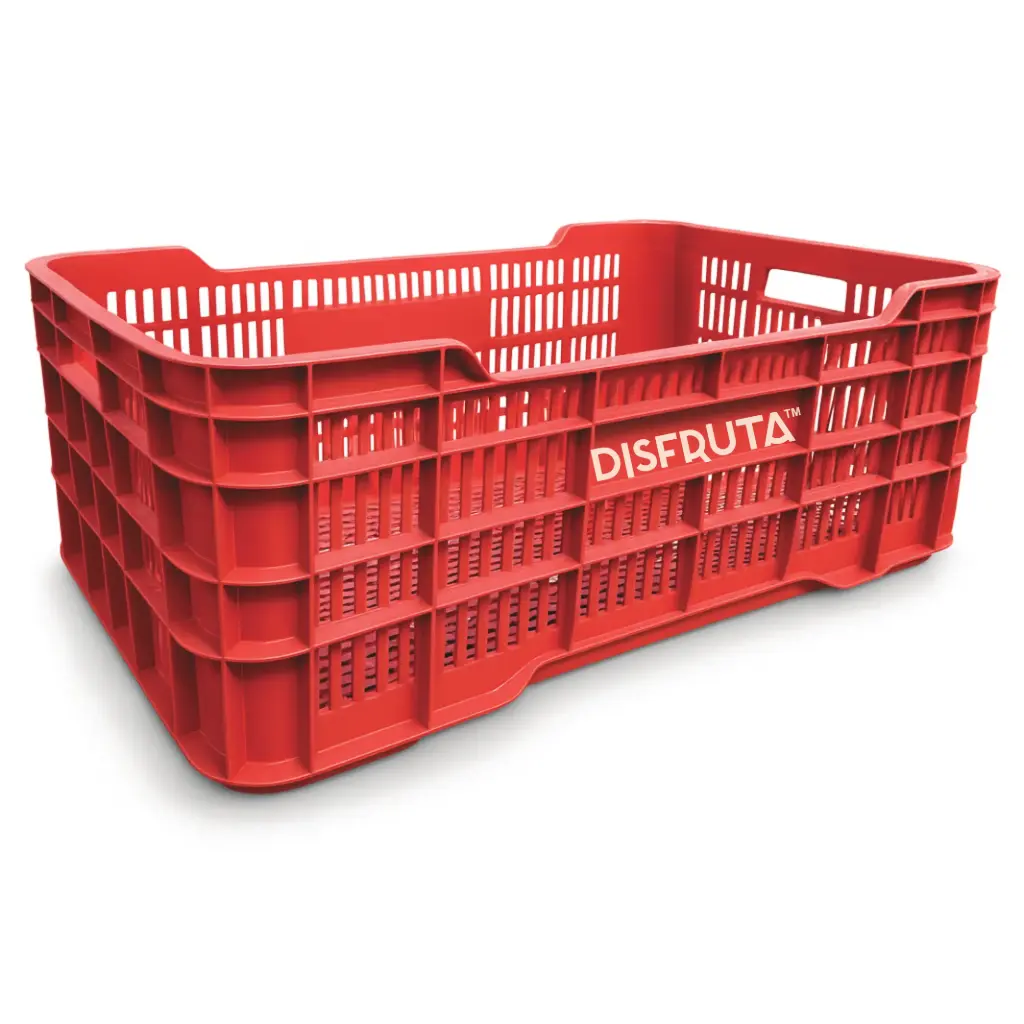 Plastic Crate León | C. Red | Vented | Novatec®