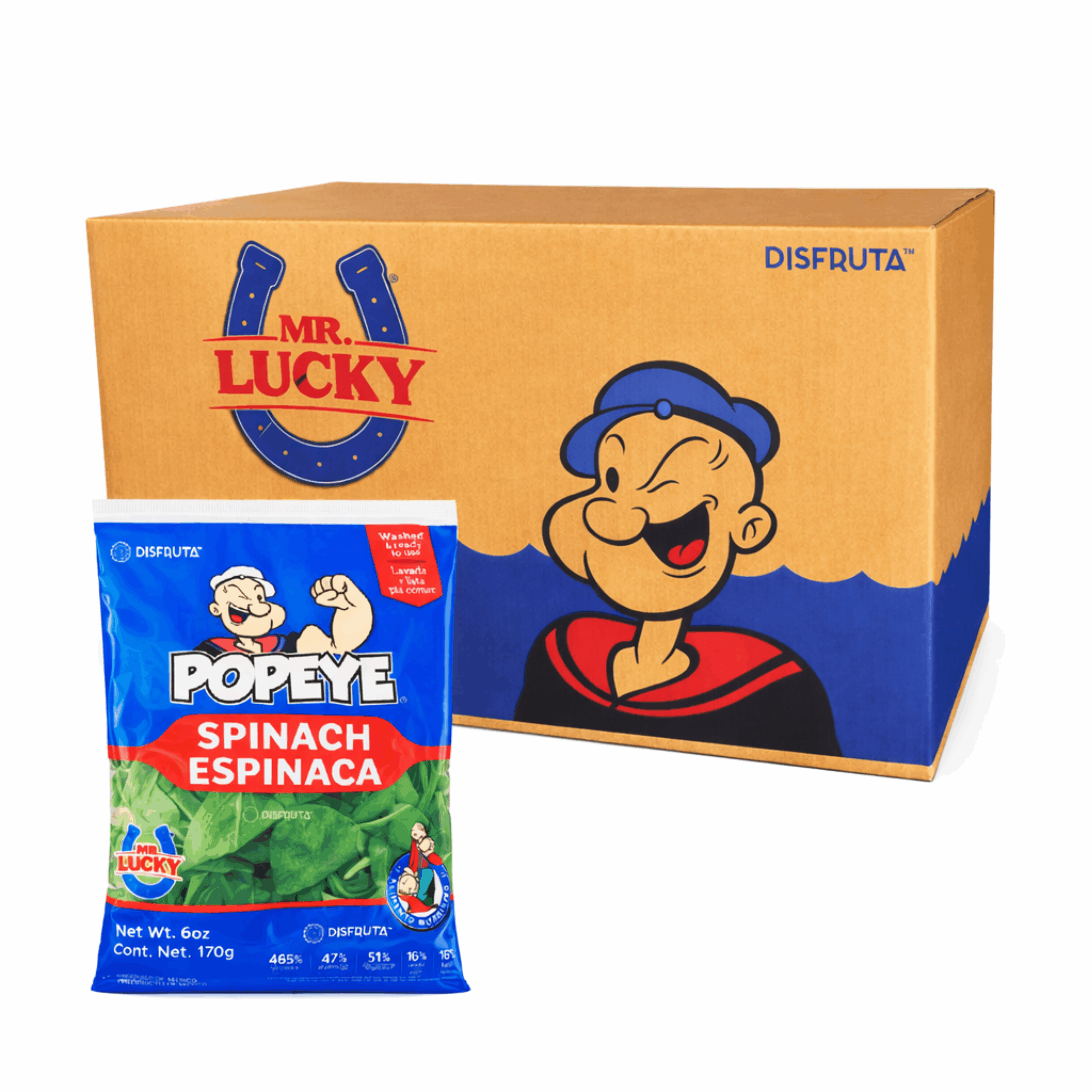 Popeye Spinach | Mr. Lucky® | Guanajuato |  CTN-BX 12 Pack/284Gr                                                                             