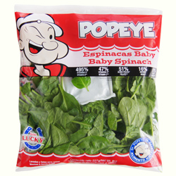 Espinaca Baby Popeye® | Mr. Lucky® | Guanajuato | Pack 227Gr-8 Oz                                                                               