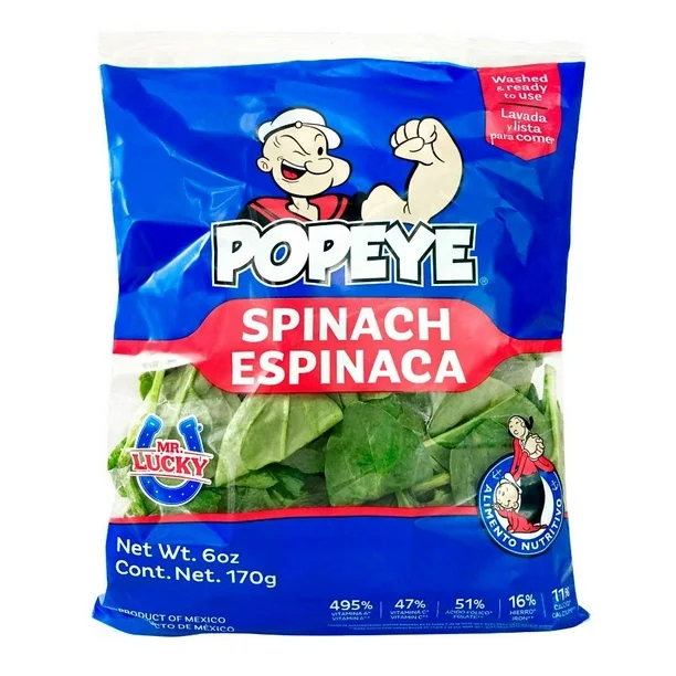 Popeye® Spinach | Mr. Lucky® | Guanajuato | Pack 284 g – 10 oz                                                                        