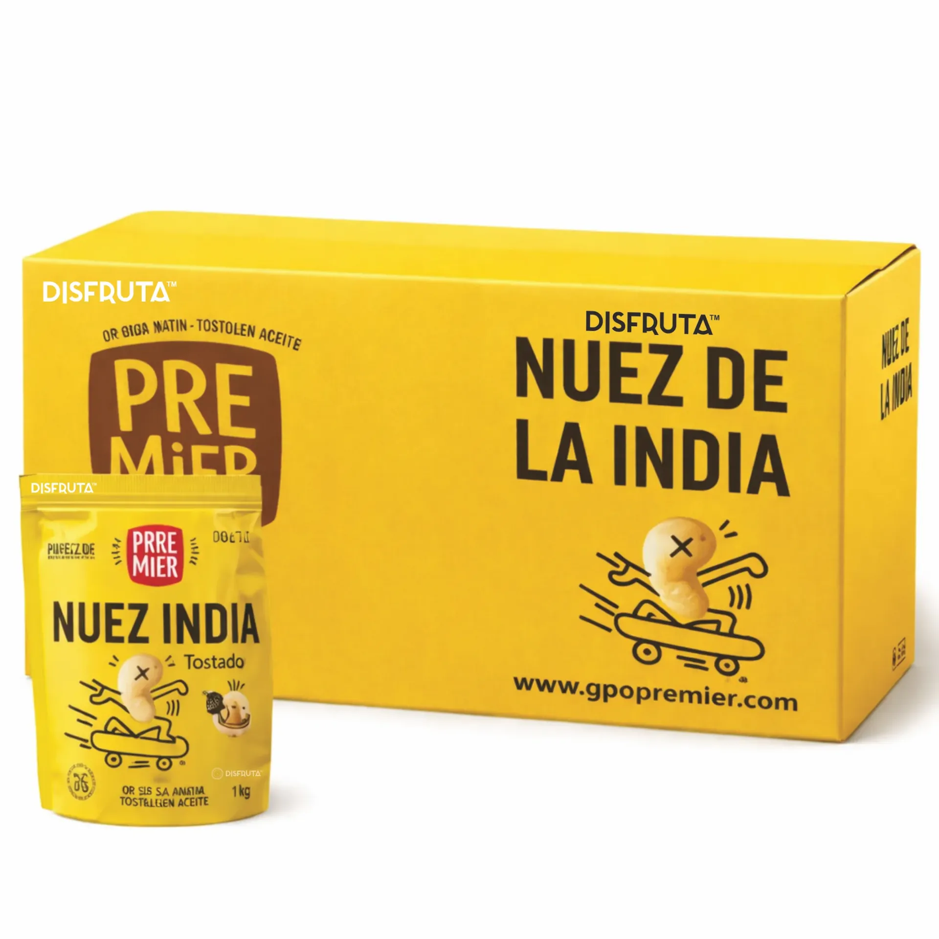 Salted & Roasted Cashew Nuts | Premier® | Vietnam | CRB-BX 10 PouchBag-22.04 Lb                                                                       
