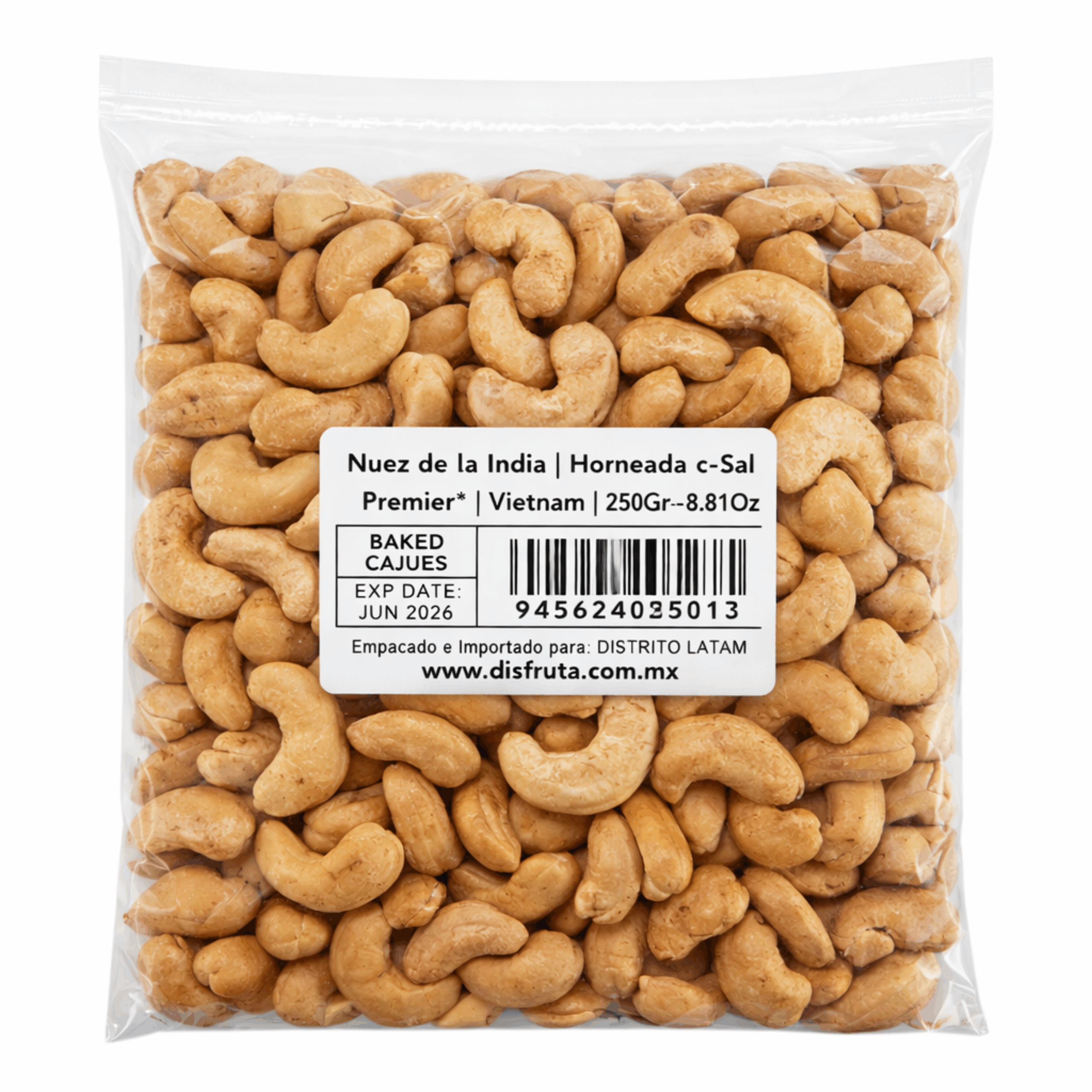 Salted  & Roasted Cashew Nuts | Premier® | Brasil | Pack 250GR-0.55LB                                                                   