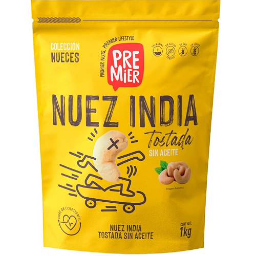 Salted Roasted Cashew Nuts | W-240 | Premier® | Brasil | ZipBag 1KG-2.2LB                                                          