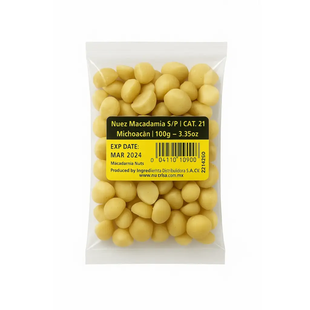 Nuez de Macadamia | CAT.2 #Halves |  Michoacán | Pack 100Gr                                                                               