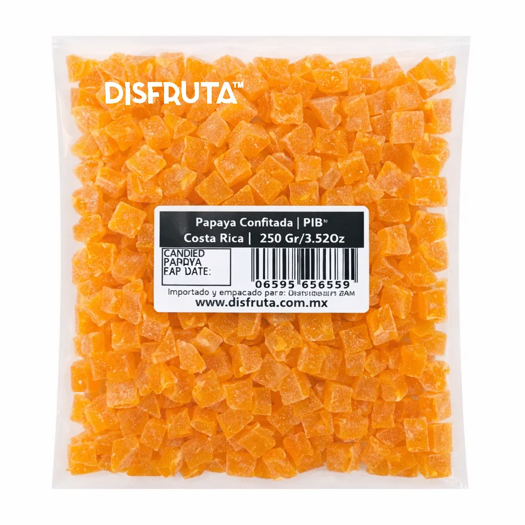Papaya Confitada | F.Cubos | PIB® | Costa Rica | Pack 250Gr