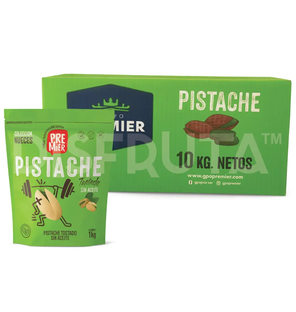 Pistache Kerman Entero | H C/S | California | Premier® | C-CTN 10 PouchBag 1Kg