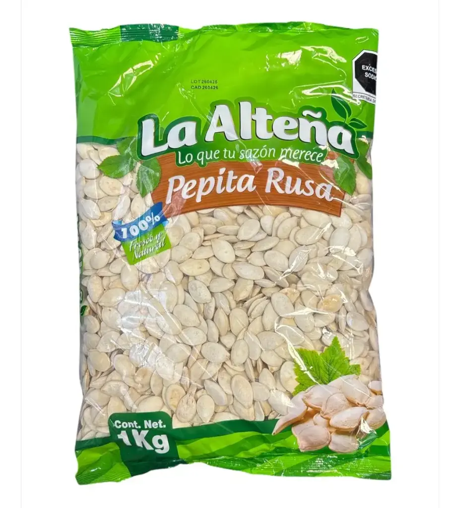 Semilla De Calabaza | Rusa | Horneada C/S | La Alteña ® | Pack 1Kg                                                                               