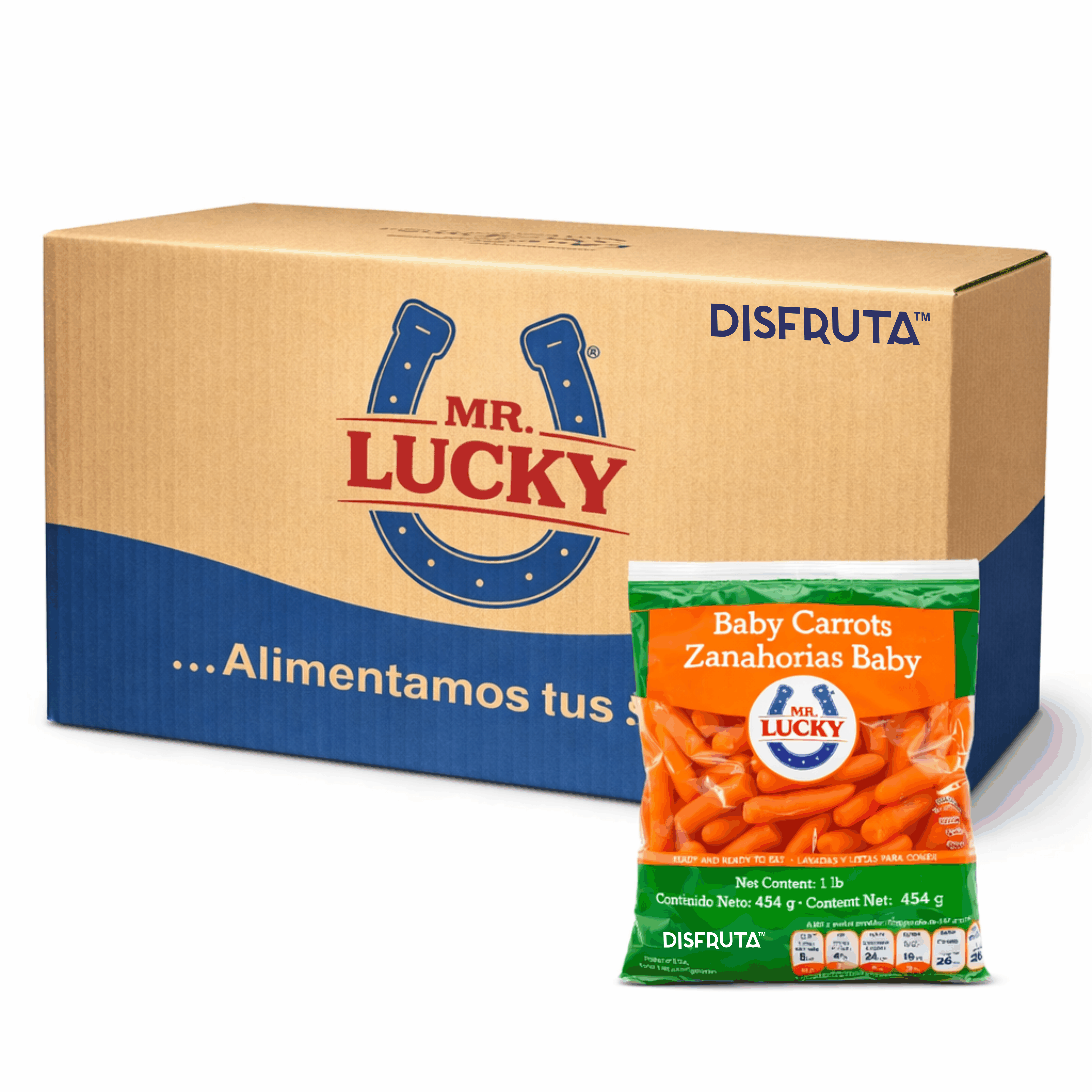 Baby Carrots | Mr. Lucky® | Guanajuato | CTN BOX 20Pack-1LB                                                                           