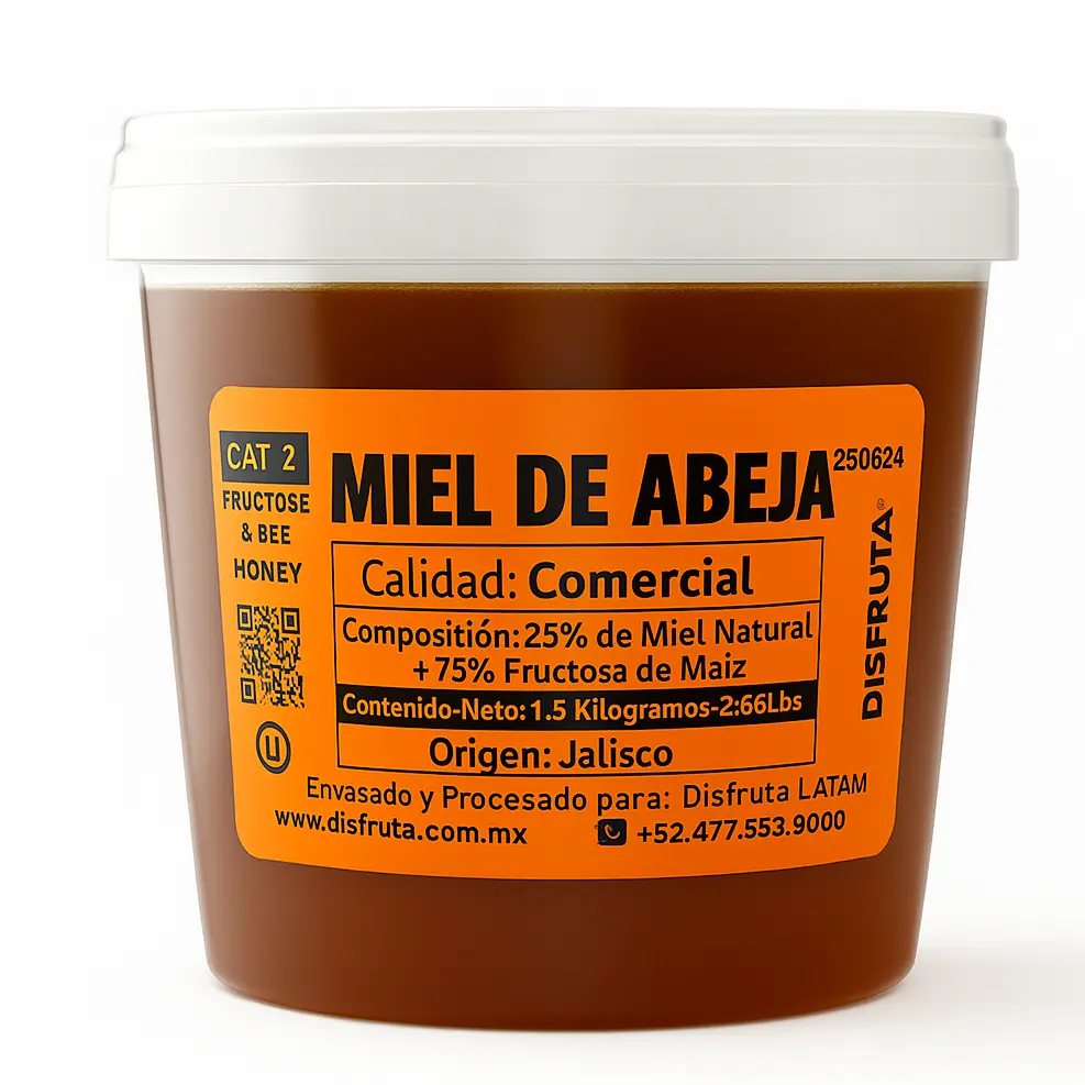Miel de Abeja con Fructosa de Maíz (65%) | Calidad: Comercial | 1.3 KG