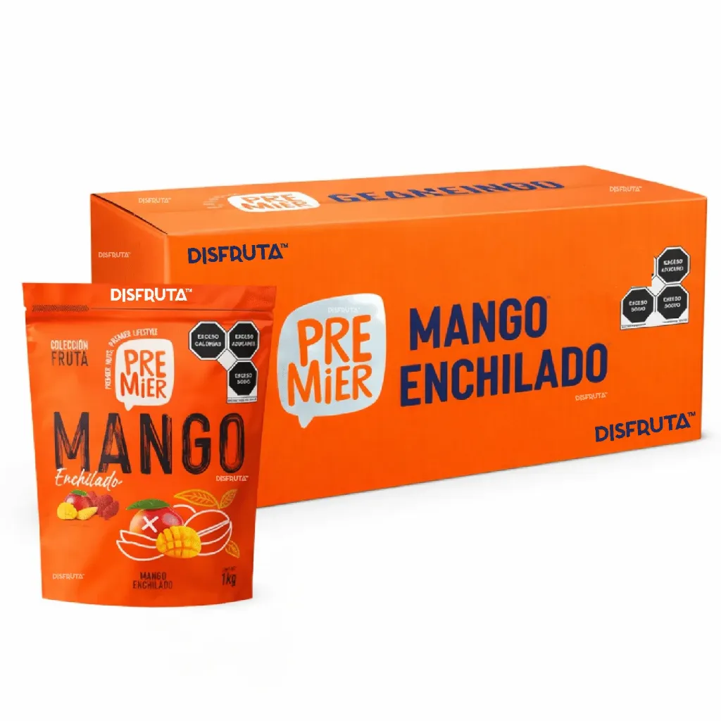 Chilli Spiced Mango Stripes | Premier® | Tailandia | CTN-BX 12 ZipBag/2.22Lb                                                                         