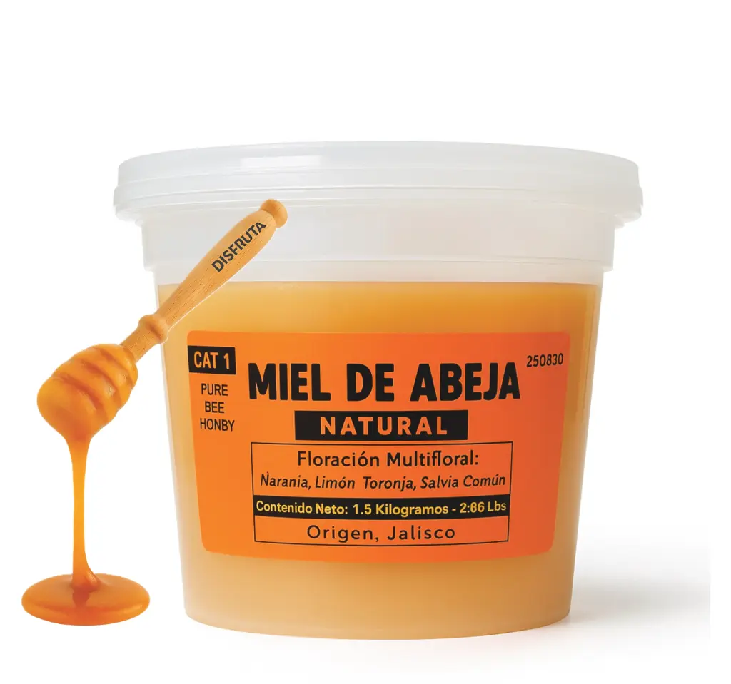 Miel de Abeja | Floración: Cítricos | Jalisco | Cub 1.3KG                                                                              
