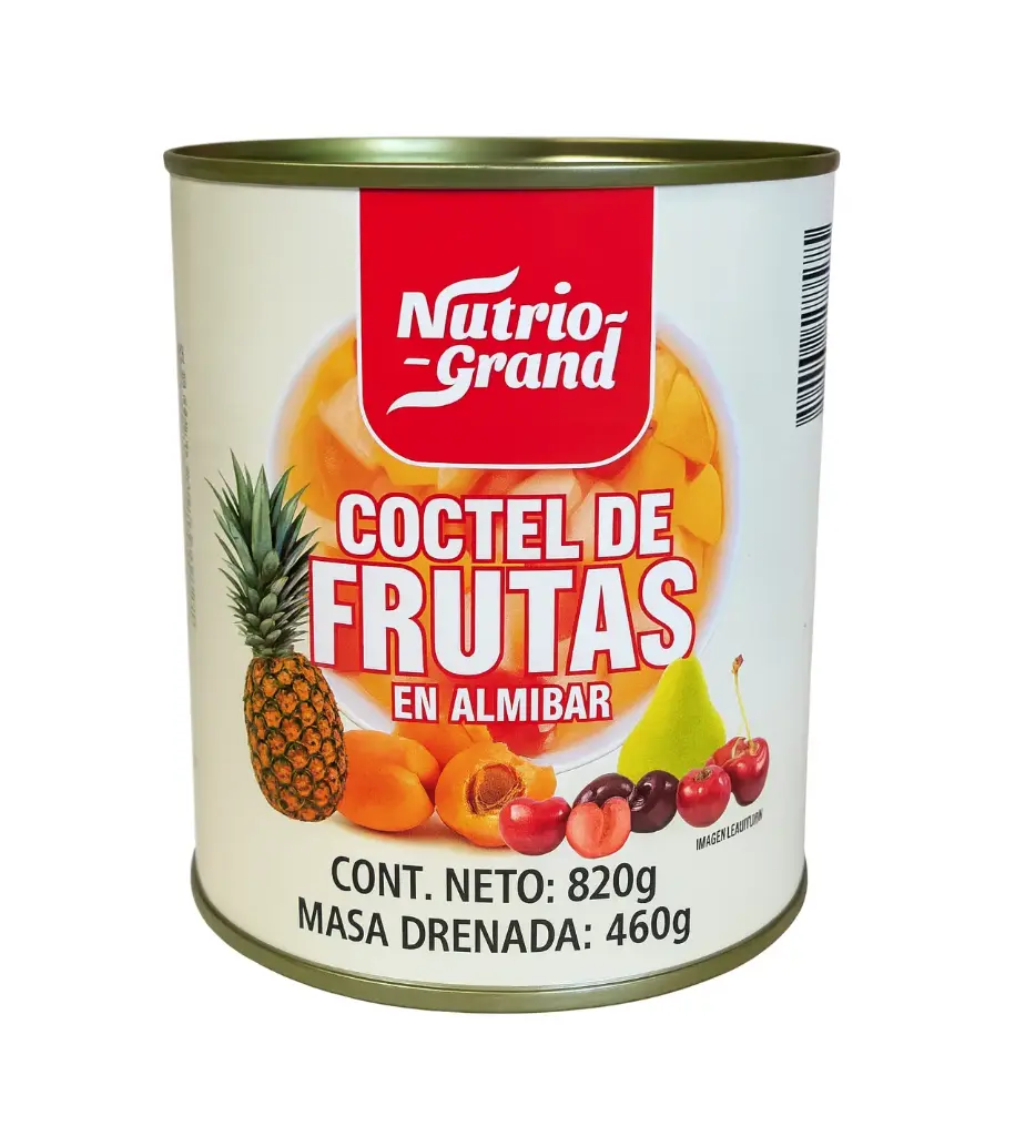 Coctel de Frutas en Almibar | Cubos | Nutrio-Grand® | Guatemala | Lata 820gr | Dren. 460gr                                                                                   