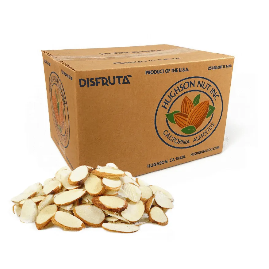 Sliced Almond with Skin | Hughson Nut Inc® | California | CRB-BX 25Lb-11.34Kg