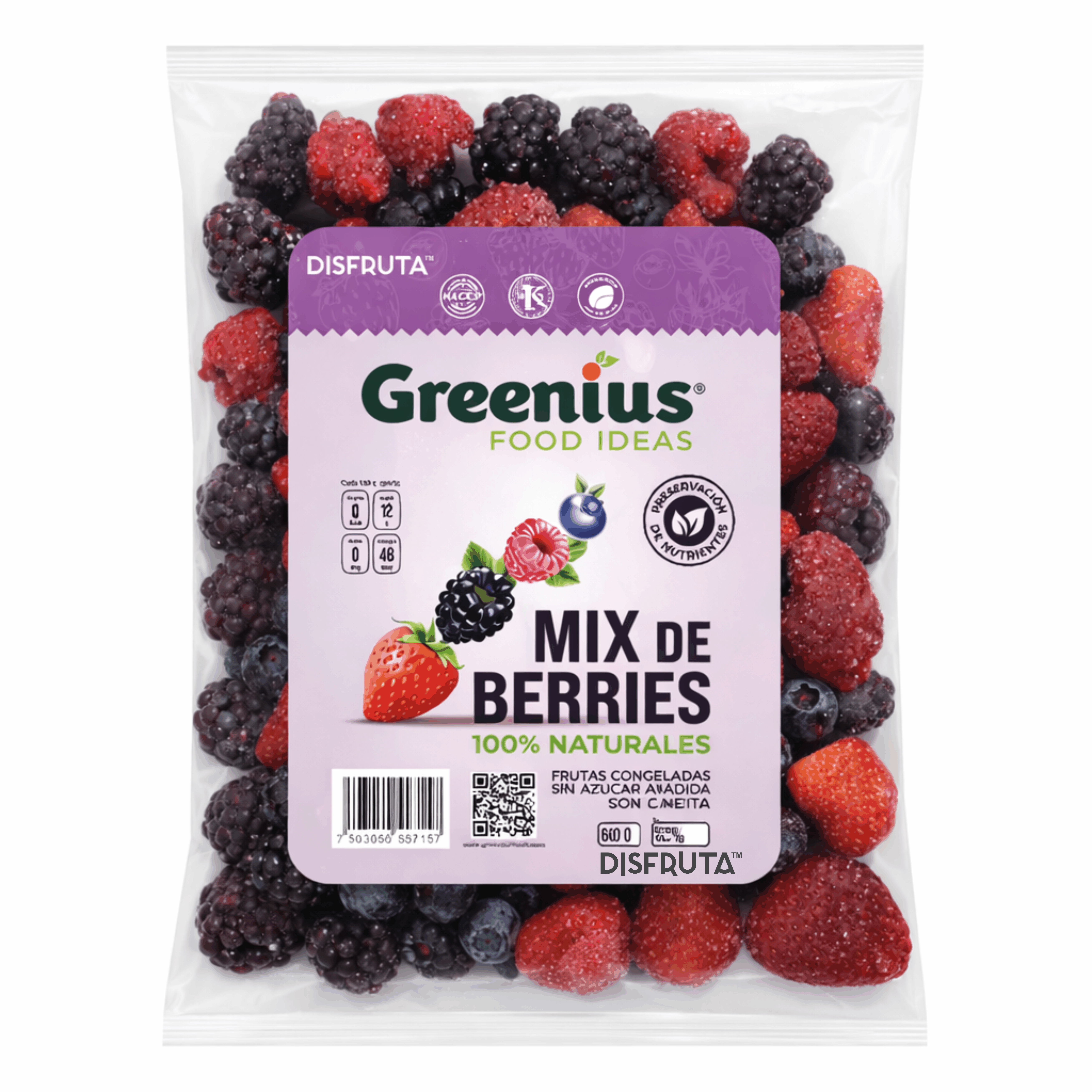 Frozen Berries Mix | IQF | Greenius® | Pack 2.2Lb