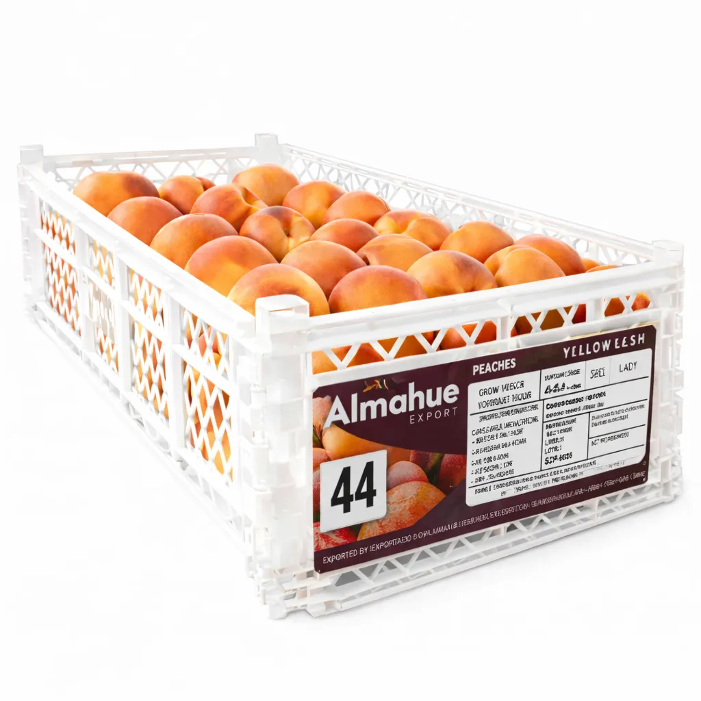 Durazno Zee Lady | Yellow Flesh | C #44 | Almahue® | Chile | C-PLS ±9Kg