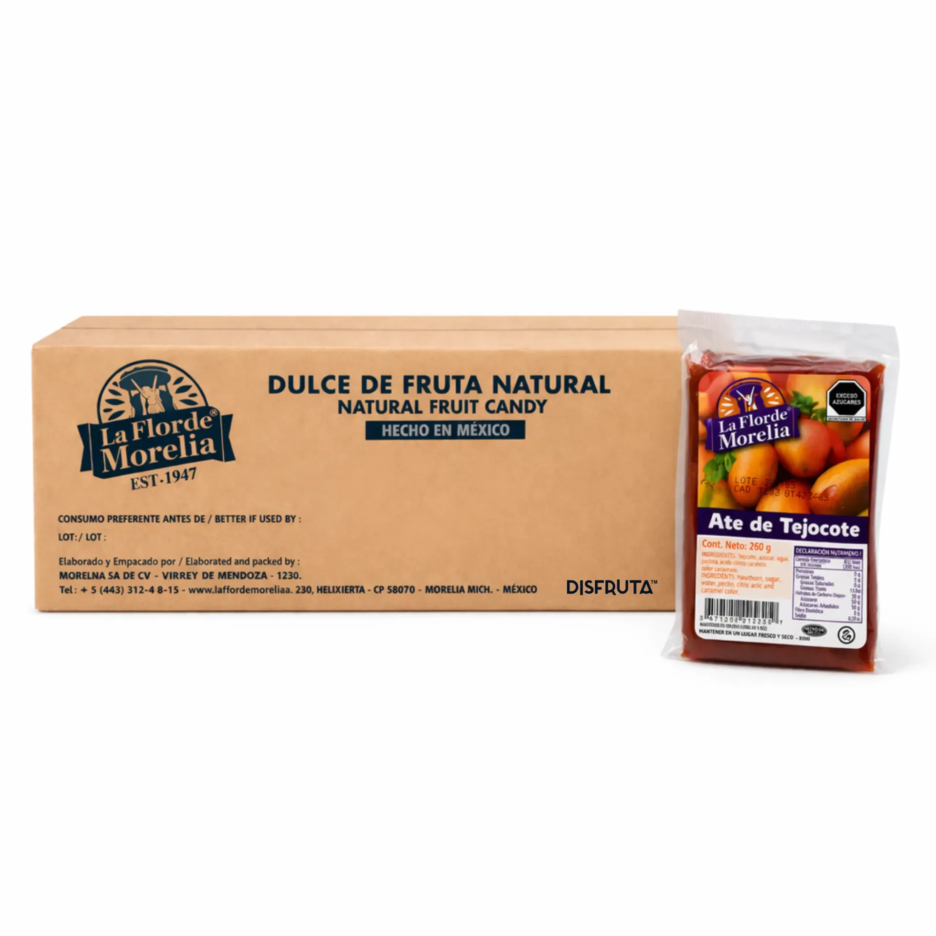 Ate de Tejocote | La Flor de Morelia® | C-CTN 24 Pack 250Gr