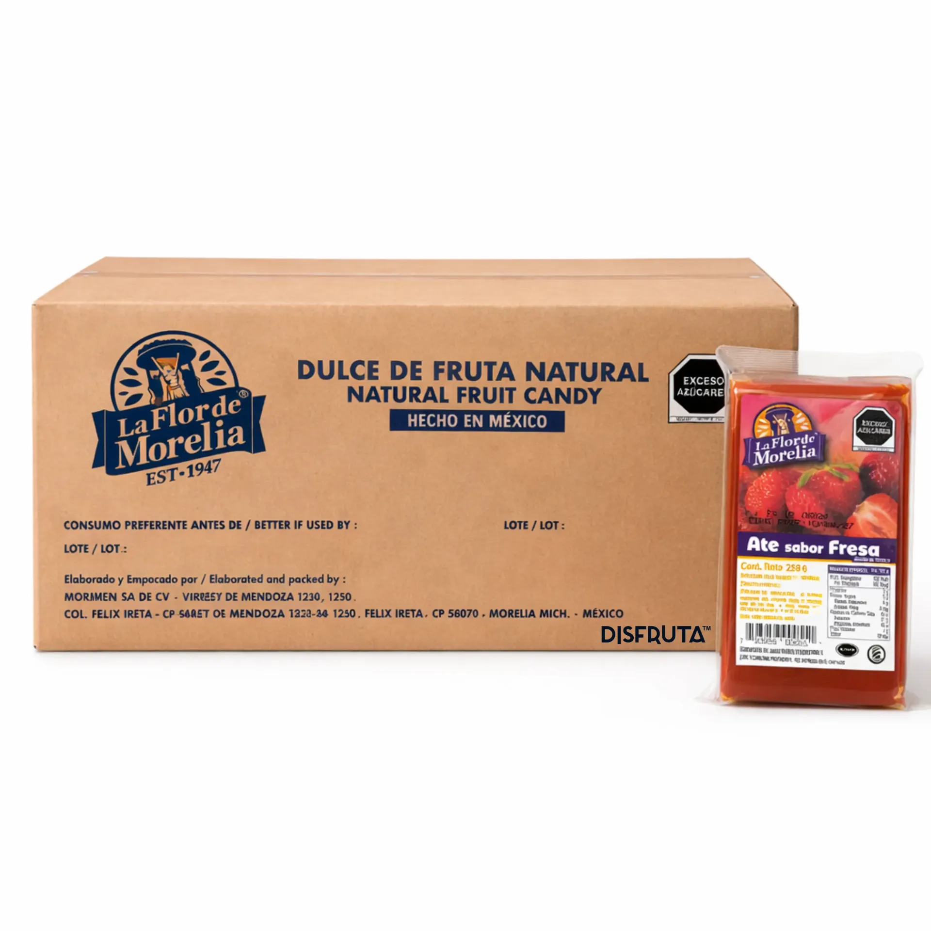 Ate de Fresa | La Flor de Morelia® | C-CTN 24 Pack 250Gr