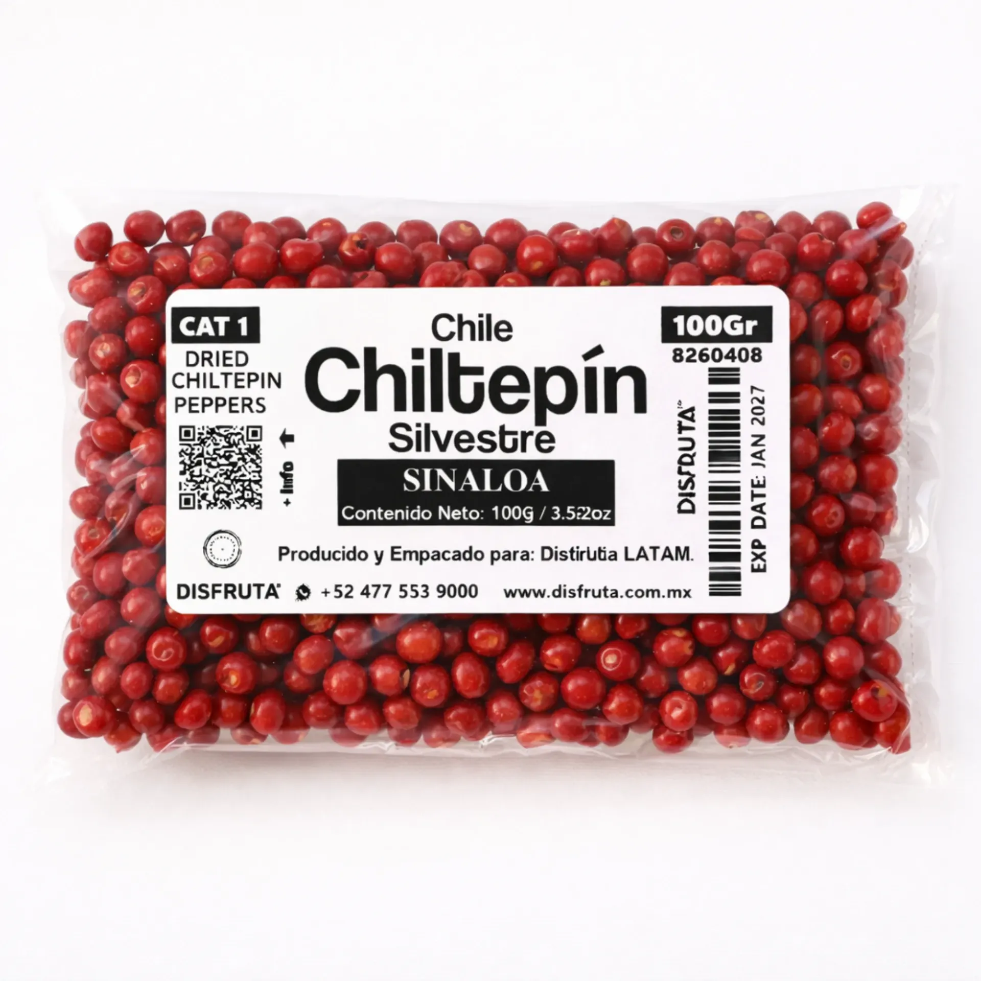 Wild Chiltepin Pepper | Dried (DHD) | Sinaloa | Pack 100Gr