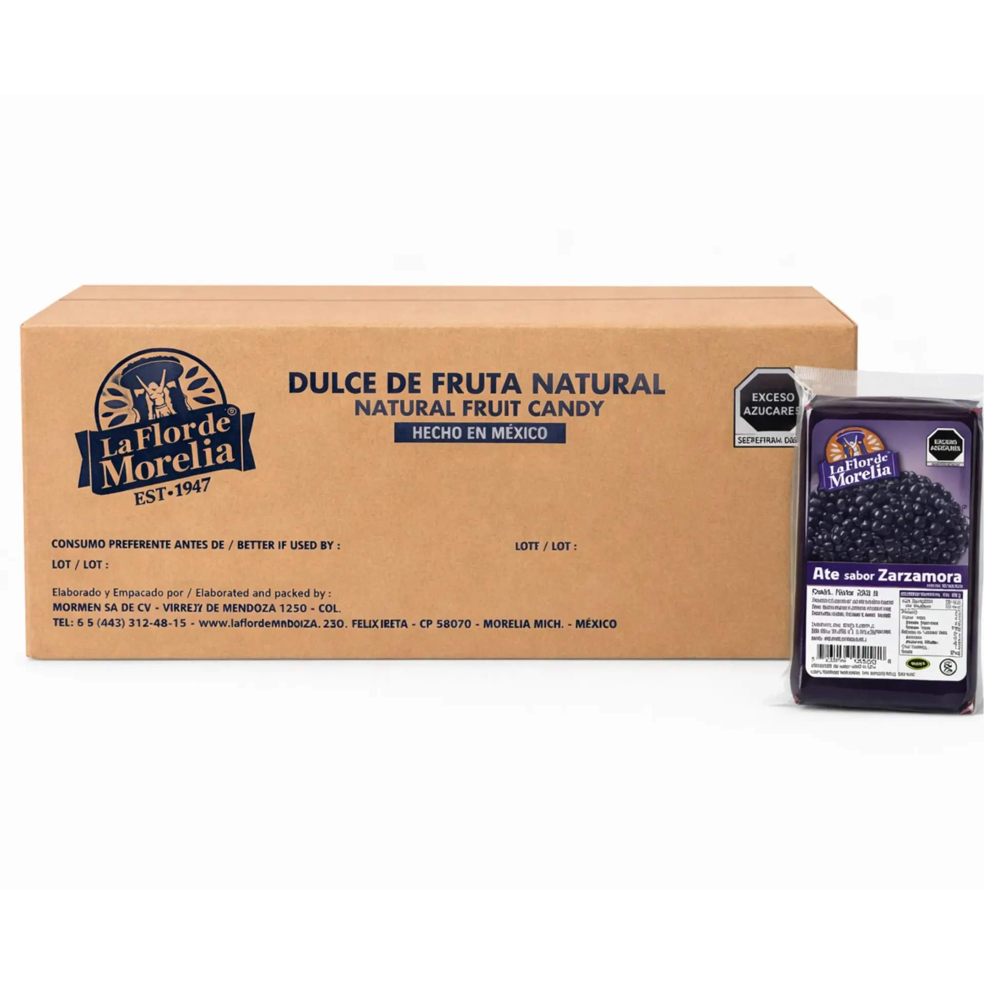 Ate de Zarzamora | La Flor de Morelia® | C-CTN 24 Pack 250Gr