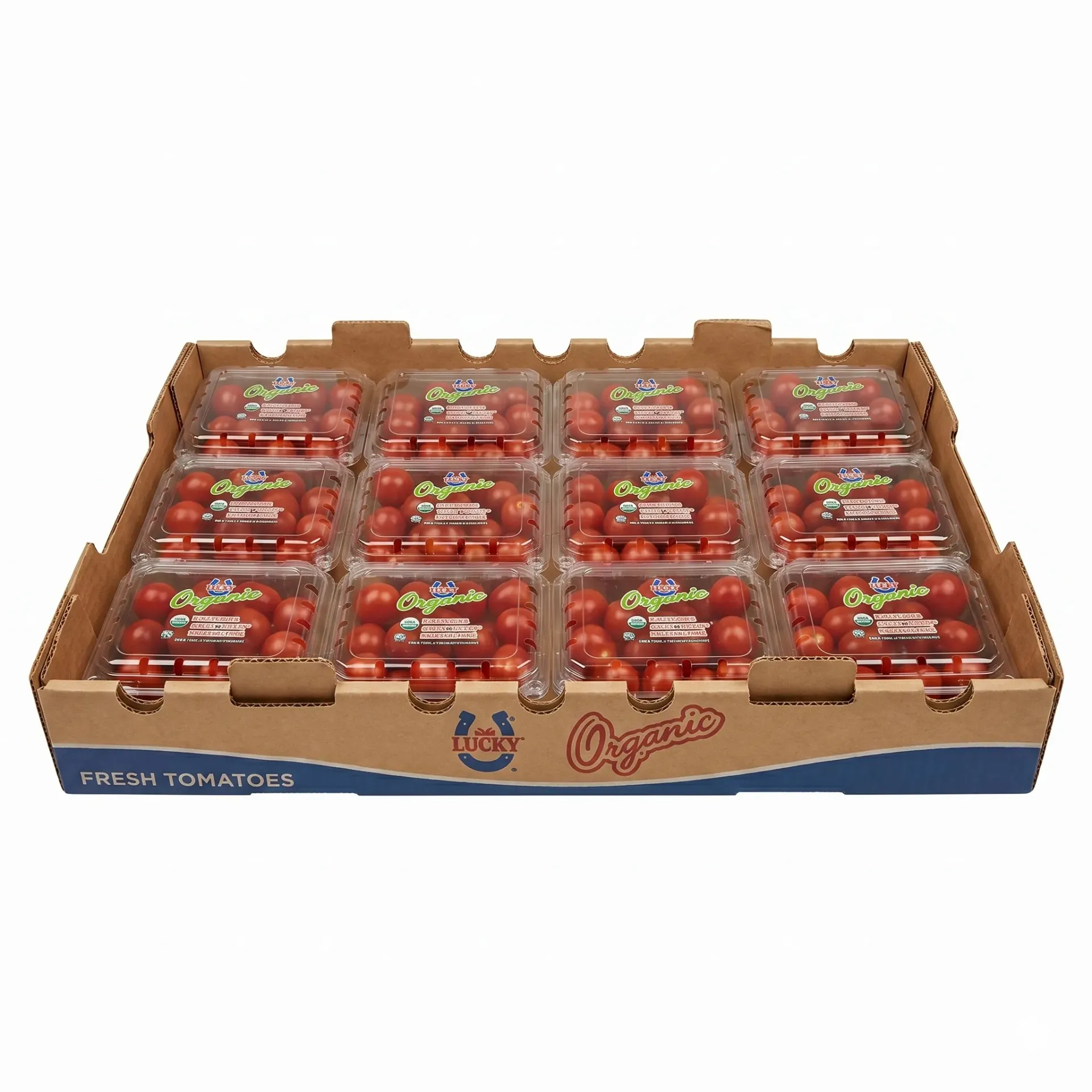 Tomate Cherry Orgánico | MIX |  Mr. Lucky ® | C-CTN 12 Clamshell 284Gr-10Oz