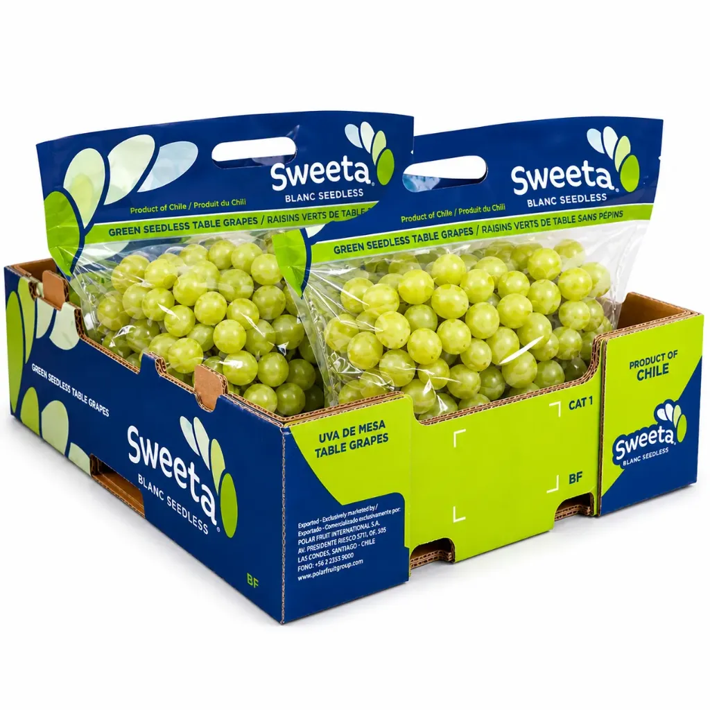 Uva Blanc Seedless® | CAT. 1 | #J | Sweeta® | Chile | C-CTN ±7.3KG