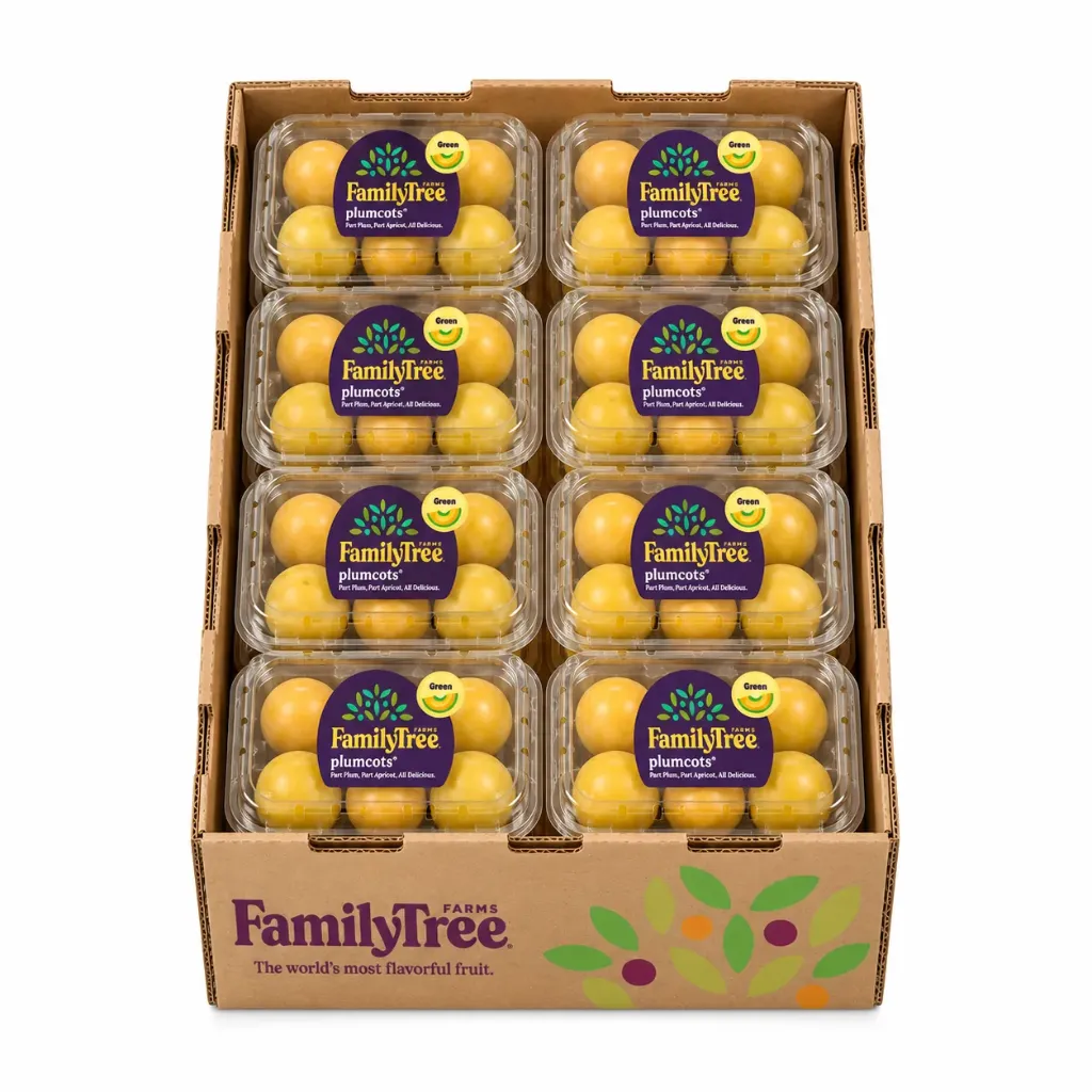 Plumcot Harvest Gold | C #72's | Family Tree Farms® | California | C-CTN ±7.26 KG | 16/1lb Clam