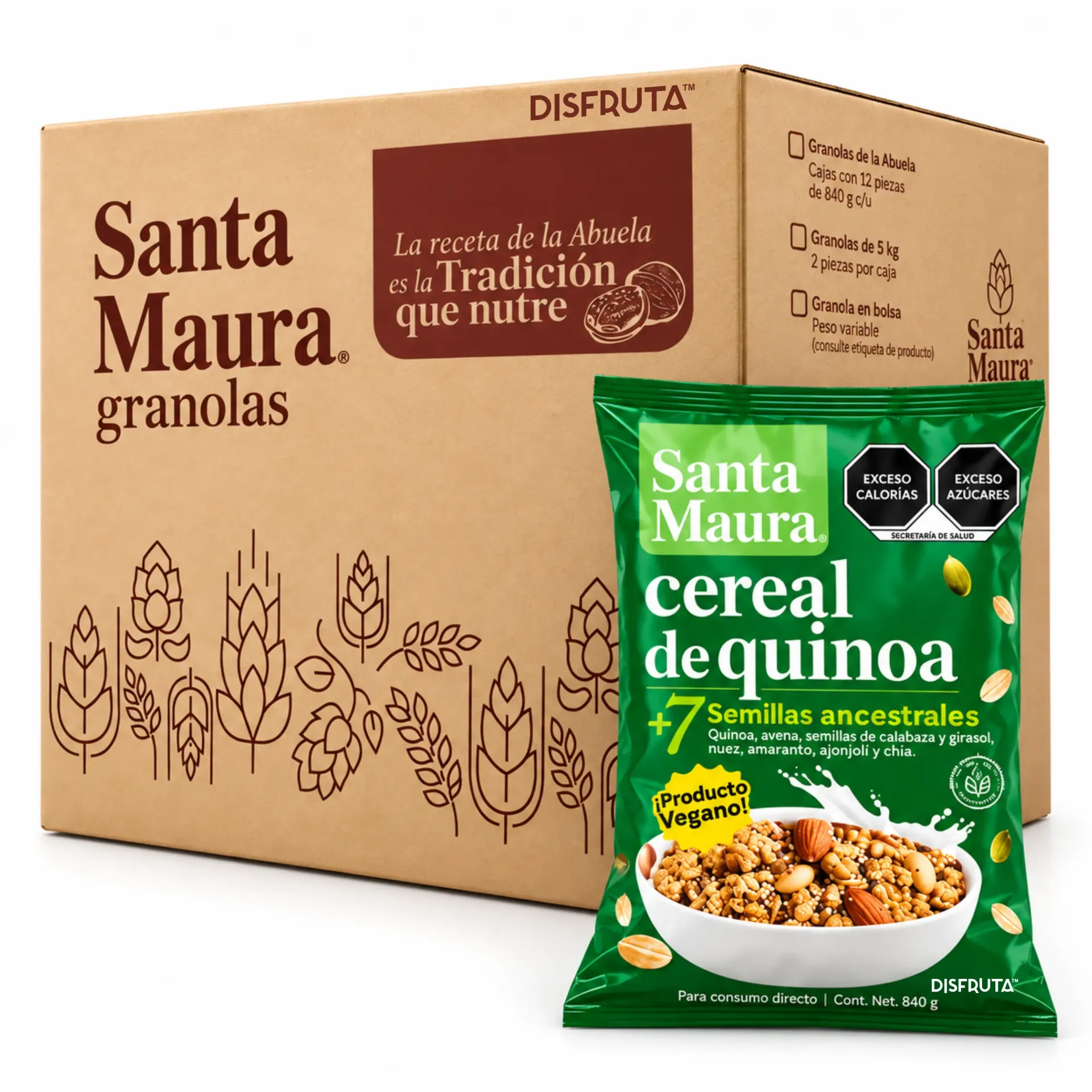 Cereal de Quinoa & Semillas | Santa Maura® | C-CTN 10Kg-12Pack /840GR
