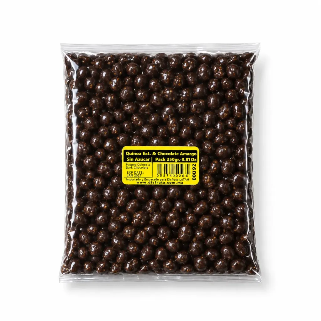 Quinoa Inflada & Chocolate Amargo  | Sin Azúcar | Perú |  Pack 250gr