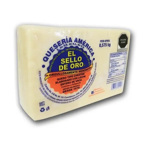 Queso Tipo Chester | Sello De Oro ® | Chihuahua | Pack 1.150Kg                                                                               