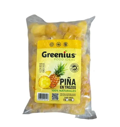 Piña MD2 Congelada | P. Cubos | Greenius® | Pack 1Kg