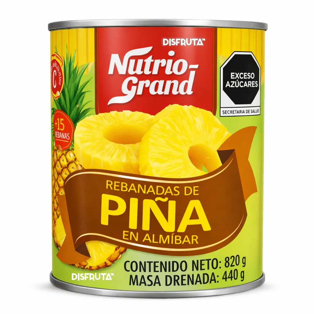 Piña en Almíbar | Rebanadas | Nutrio-Grand® | Guatemala | Lata 820gr ...