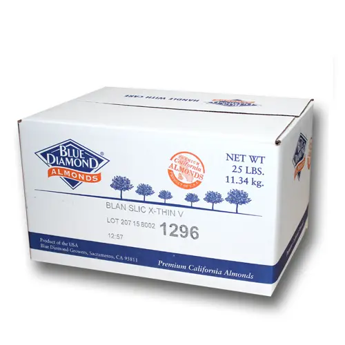 Sliced Almond | With Cuticle | Blue Diamond® | California | CTN-BX 25Lb-11.34Kg